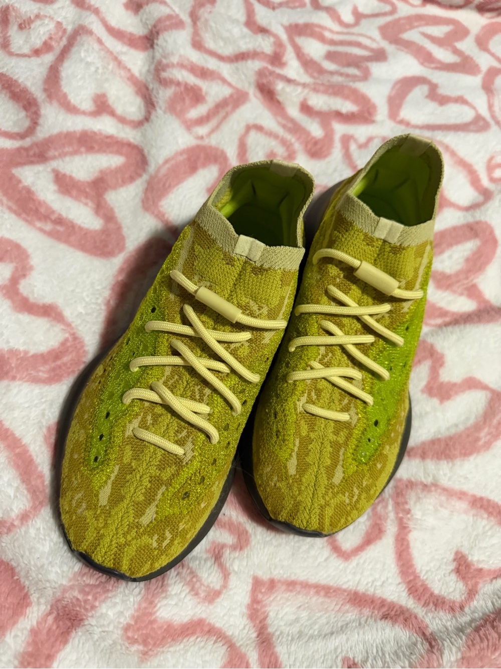 Adidas x Yeezy Lightweight Lime Green Knit Sneakers